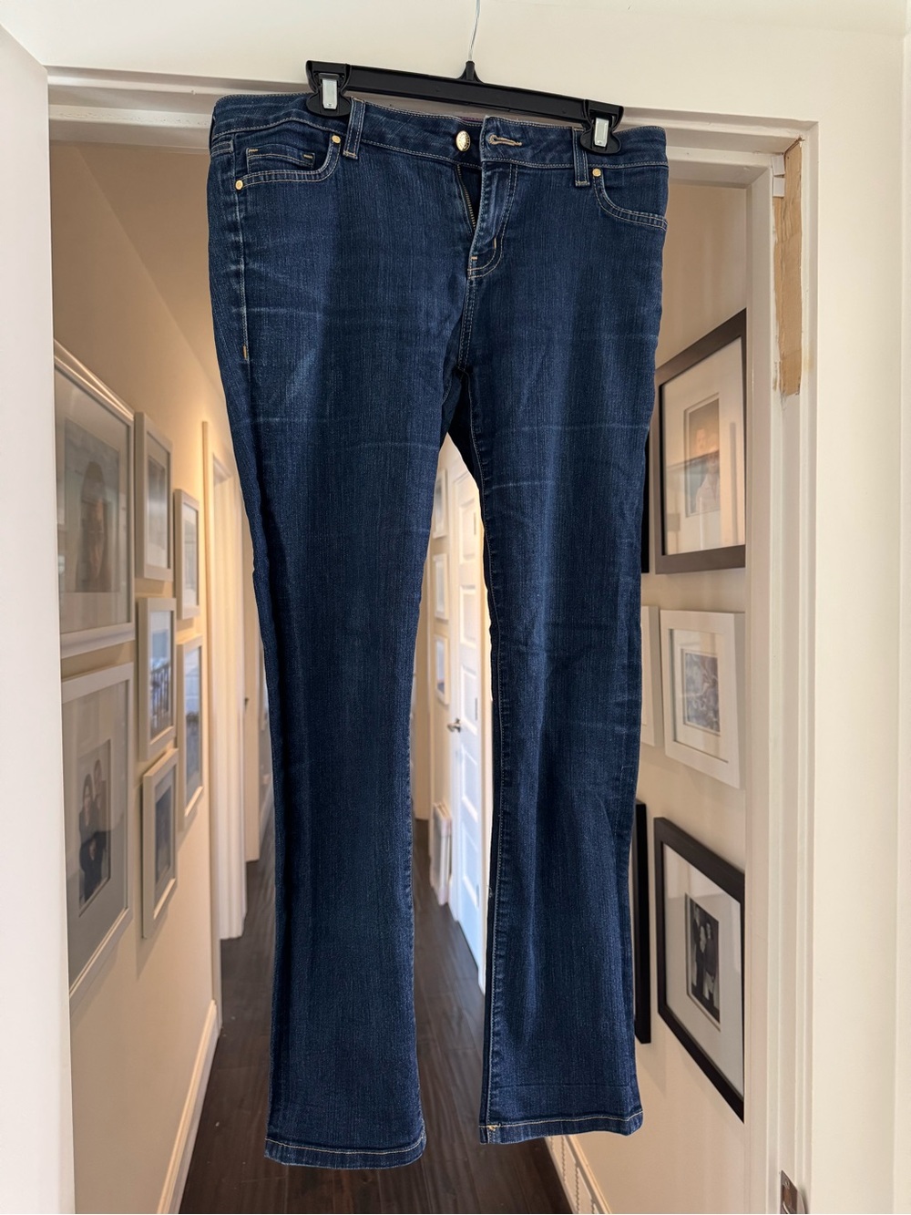 Kate spade Dark Blue Skinny Jeans with Pink trim - Picture 2 of 4